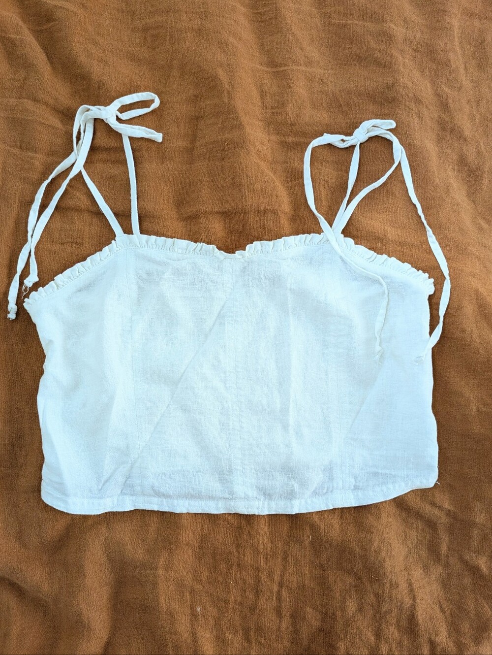 Aerie Crop Top With Shoulder Ties White Size M